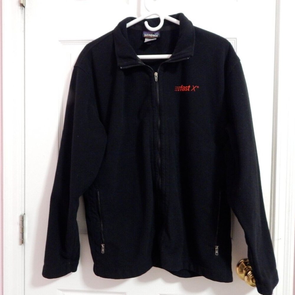 Patagonia Synchilla Black Fleece Long Line Zip Up Jacket Sz L